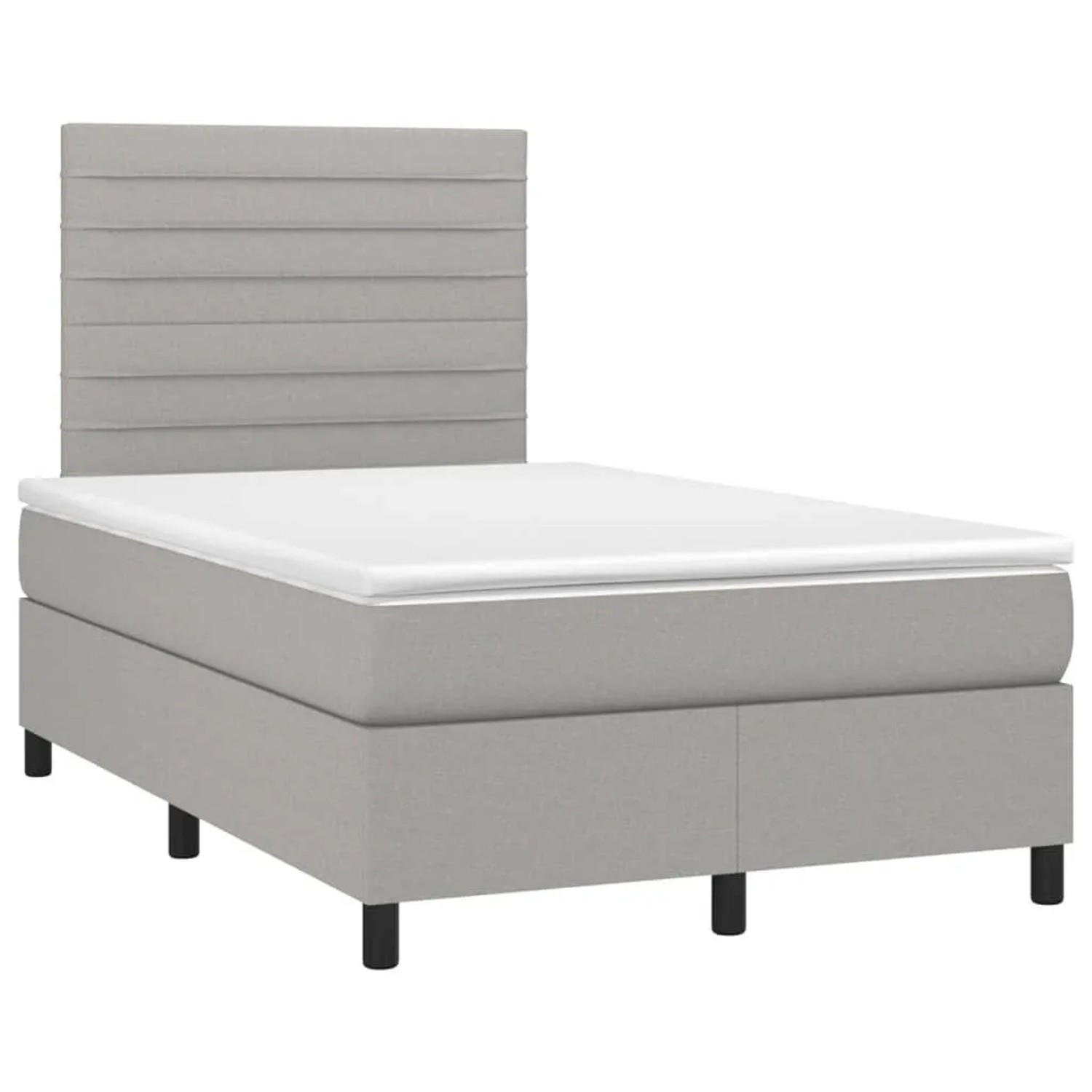vidaXL Boxspringbett mit Matratze & LED Hellgrau 120x200 cm Stoff 3134941 günstig online kaufen