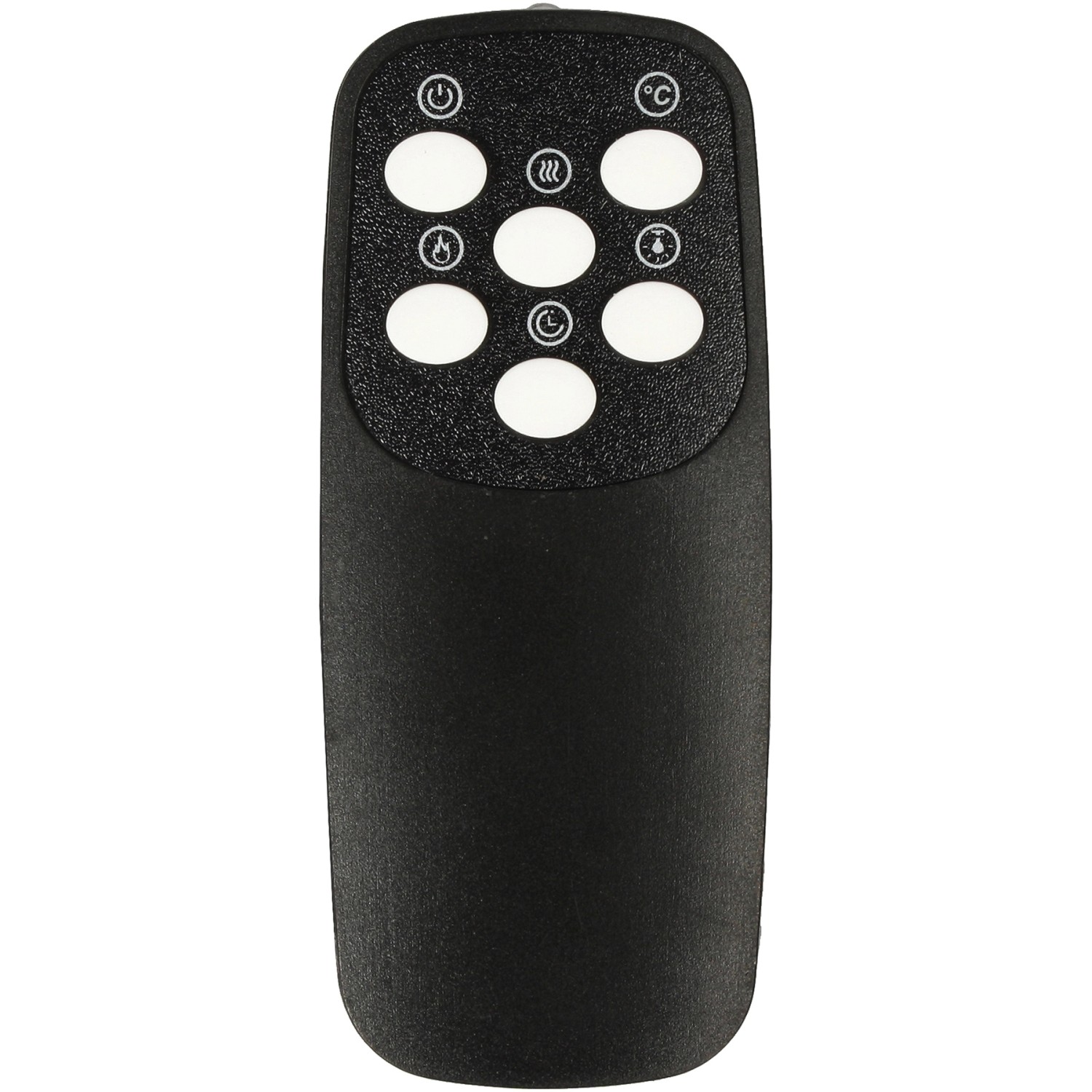 Fernbedienung für El Fuego LED-Elektrokamin Luzern zur Steuerung von Heizung und Flammen.