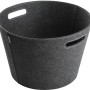 Grauer Aduro Holzkorb Proline aus Filz, Ø 45 cm, Zubehör für Kamine & Öfen.