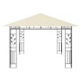 Cremeweißer vidaXL Pavillon mit Moskitonetz und LED-Lichterkette, 4x3m, für Garten & Terrasse.