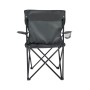 Schwarzer 24Move Campingstuhl Faltstuhl mit Getränkehalter und Tragetasche, Outdoor geeignet.
