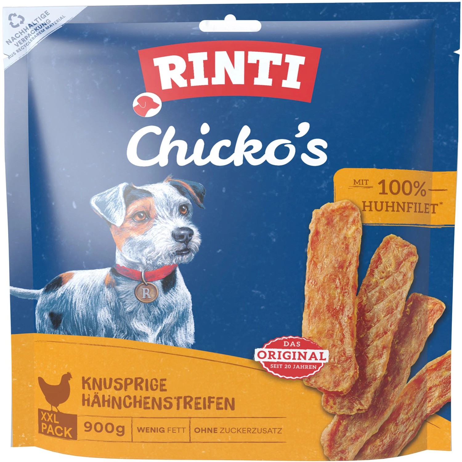 Rinti Hunde-Natursnacks Chicko Hähnchenstreifen XXL-Pack 900 g
