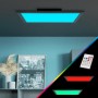 Schwarzes LED Panel Abie 40x40 cm mit RGB und Fernbedienung für variable Lichtstimmung.