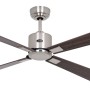 CASAFAN Eco Neo III Deckenventilator, Chrom gebürstet, Nussbaum/Kirschbaum Flügel, mit Fernbedienung.