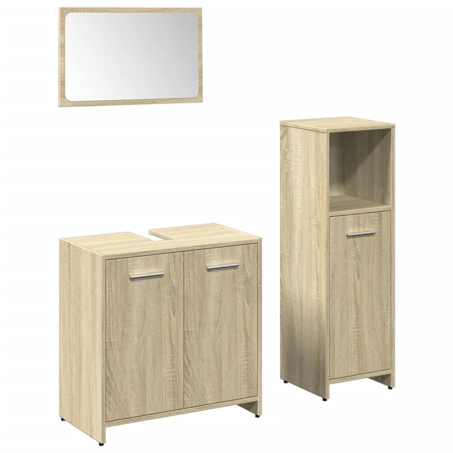 vidaXL 3-Tlg Badmöbel-Set Sonoma-Eiche Holzwerkstoff 3324971 günstig online kaufen