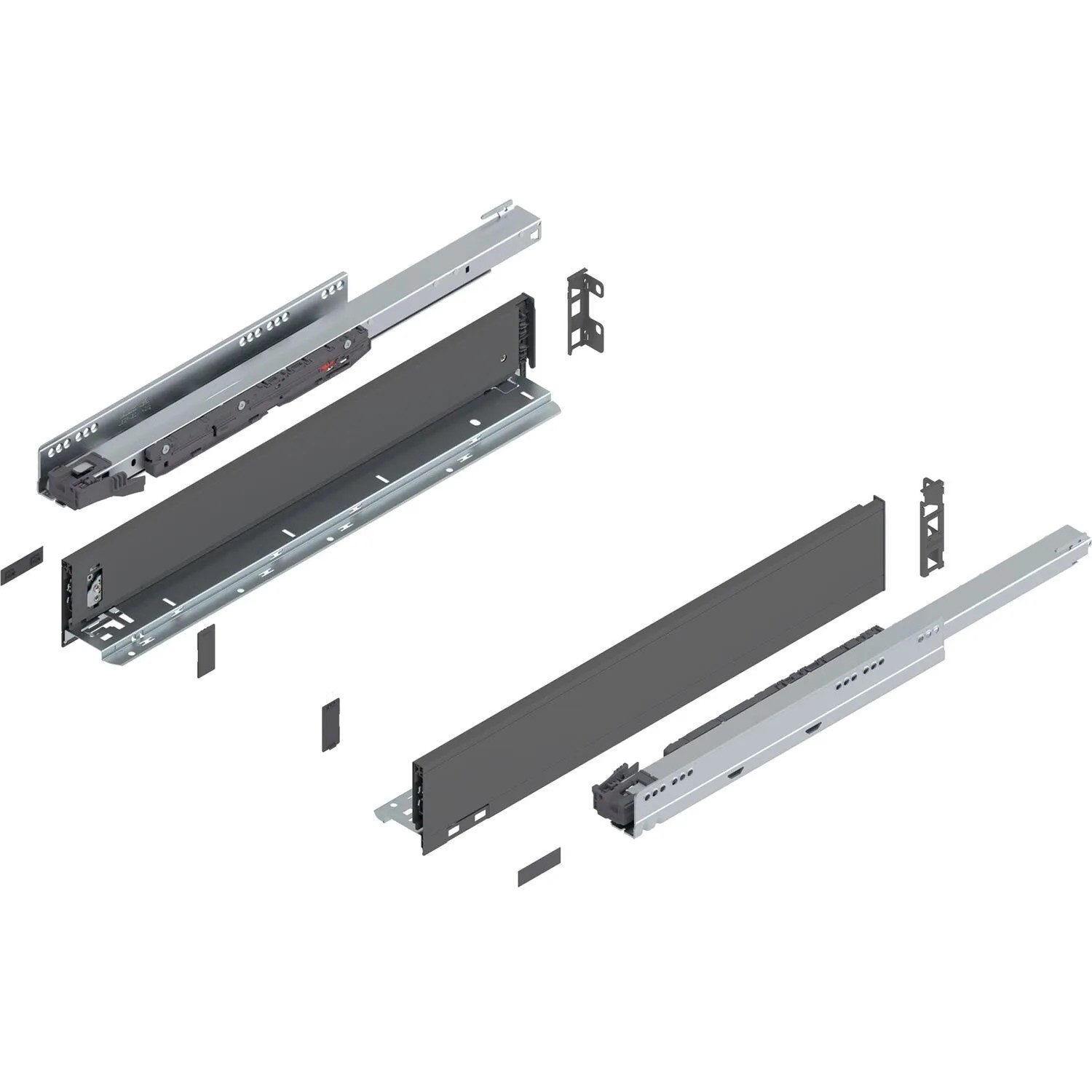 Blum Legrabox Pure Set Höhe M Tip-On Vollauszug 550 mm 40 kg Oriongrau 1 Paar