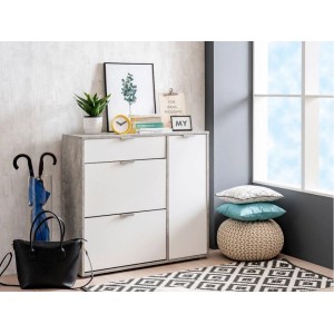 Vente-unique Schuhschrank Arietta Grau  Weiß 102 cm