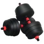vidaXL 4-in-1 Hantelset 20kg: Kurzhantel, Langhantel & Kettlebell für dein Fitness-Workout.