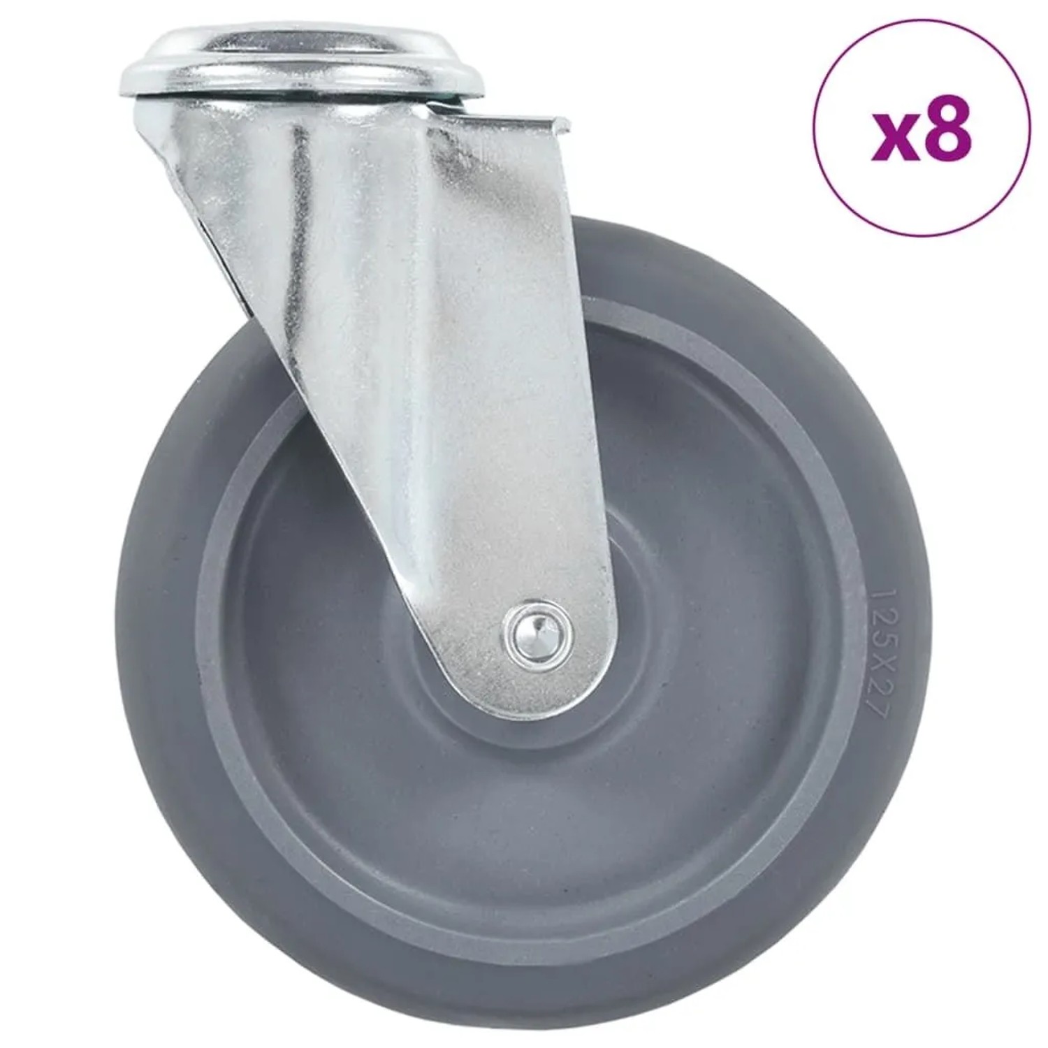 vidaXL 8 Stk Lenkrollen mit Bolzenloch 125 mm 277871