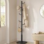 Schwarze Songmics Garderobe Alan in Kaktusform mit 8 Haken für Jacken, Hüte und Taschen.