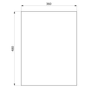 Delabie Spiegel rechteckig 360 x 480 mm, Glasstärke 6 mm