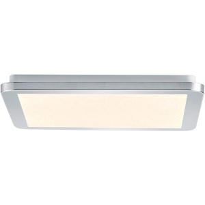 Quadratische Trio LED-Deckenleuchte Cesar, Chrom, 30x30cm, warmweißes Licht.
