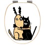 Banjado WC-Sitz aus Bambus mit Hund und Katze Motiv "Beste Freunde".