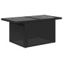 Schwarzer vidaXL Gartentisch aus Polyrattan mit Glasplatte, Teil der 8-tlg. Sofagarnitur.