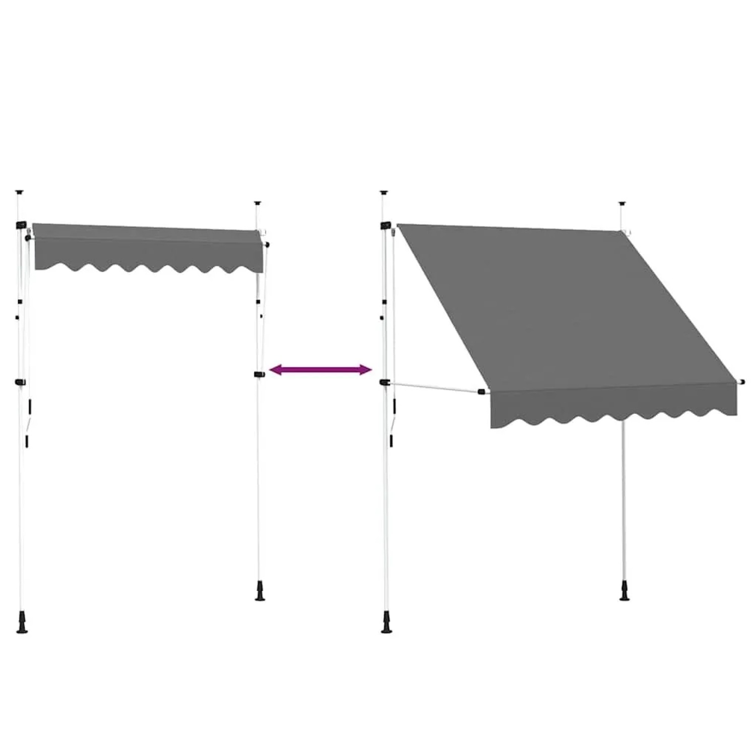 vidaXL Einziehbare Markise Handbetrieben 200 cm Anthrazit 143688_6