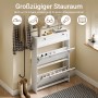SoBuy Schuhschrank Schmal Schuhkommode mit Schublade und Klapptüren Weiß 80x107x19cm FSR207-W_2