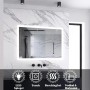 Aica Sanitär Badspiegel 80x60 cm Spiegel mit LED Beleuchtung Kaltweiß Beschlagfrei Wandspiegel Touch Wandschalter Badezimmerspiegel_3