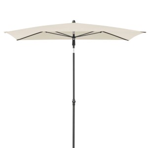 Doppler Marktschirm, 120x200 cm, Natur. Rechteckiger Sonnenschirm mit Handöffner und UV 50+ Schutz.