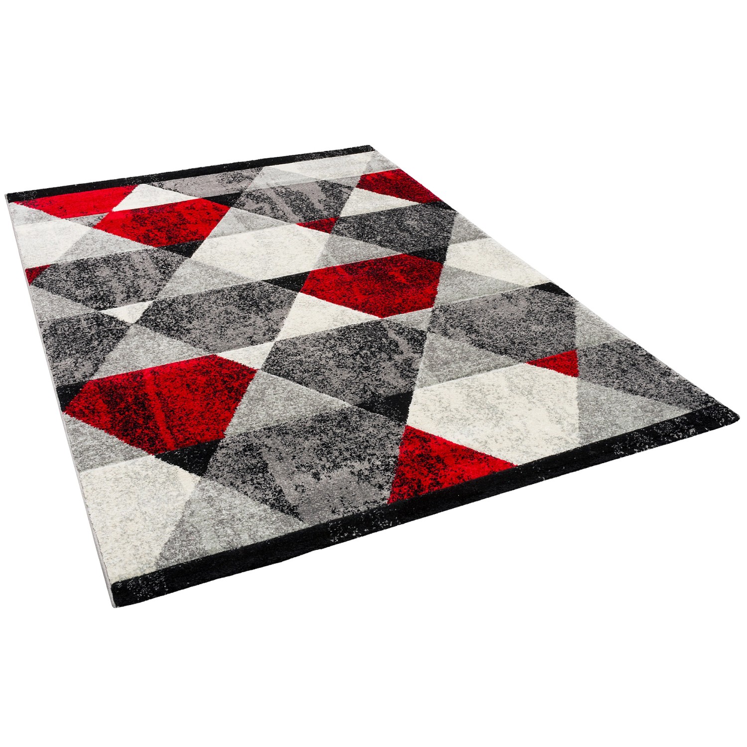 Pergamon Designer Teppich Maui Modern Rauten Rot 140x200cm günstig online kaufen