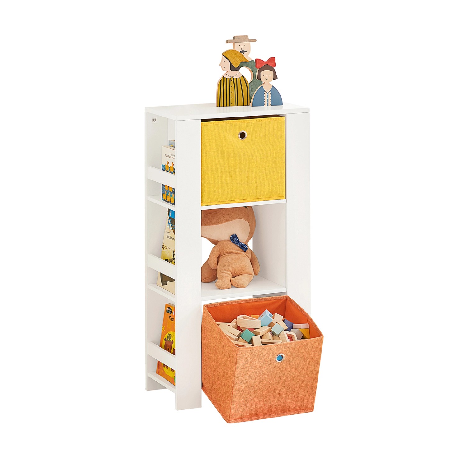 SoBuy Kinder Bücherregal mit Turm-Design Kinderregal Spielzeugregal Weiß KMB48-W