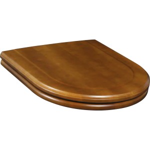 Villeroy & Boch Hommage WC-Sitz aus Birkenholz, nussbaumfarben gebeizt.