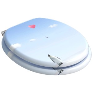 vidaXL Soft-Close Toilettensitz Blau 44 x 38 cm MDF-Platte 42027189