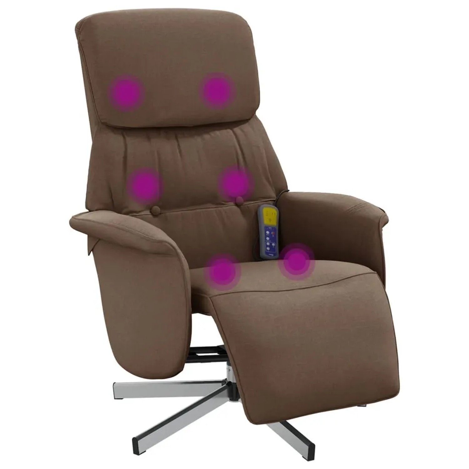 vidaXL Massagesessel mit Fußteil Braun Stoff 356672