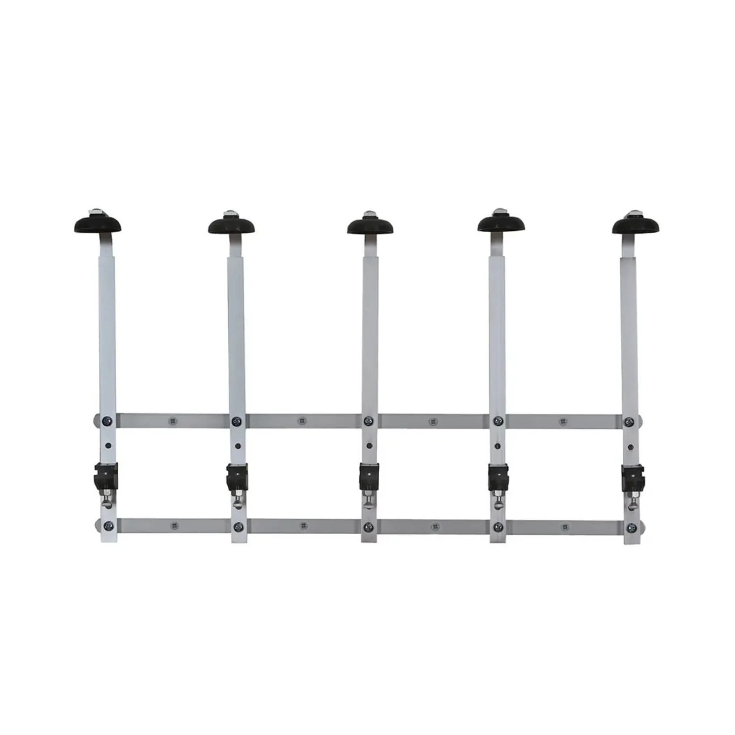 Ich-Zapfe Wandmontierter Weinflaschenhalter Profi für 5 Flaschen 0,7-1,0, Metall Silber