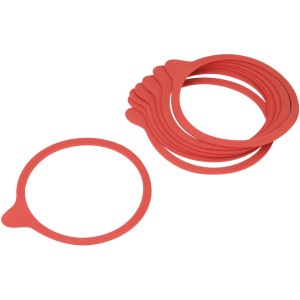 Fackelmann Einkochgummiringe, 10 rote Ringe aus Naturkautschuk für Lebensmittelaufbewahrung.