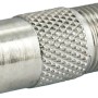 Schwaiger Adapter F-Stecker auf IEC Buchse, silberfarben, für Antennen- und Kabelverbindungen.