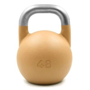Suprfit Pro Competition Kettlebell 48 kg, beige, mit silbernem Edelstahlgriff. Perfekt für Sport & Fitness Training.