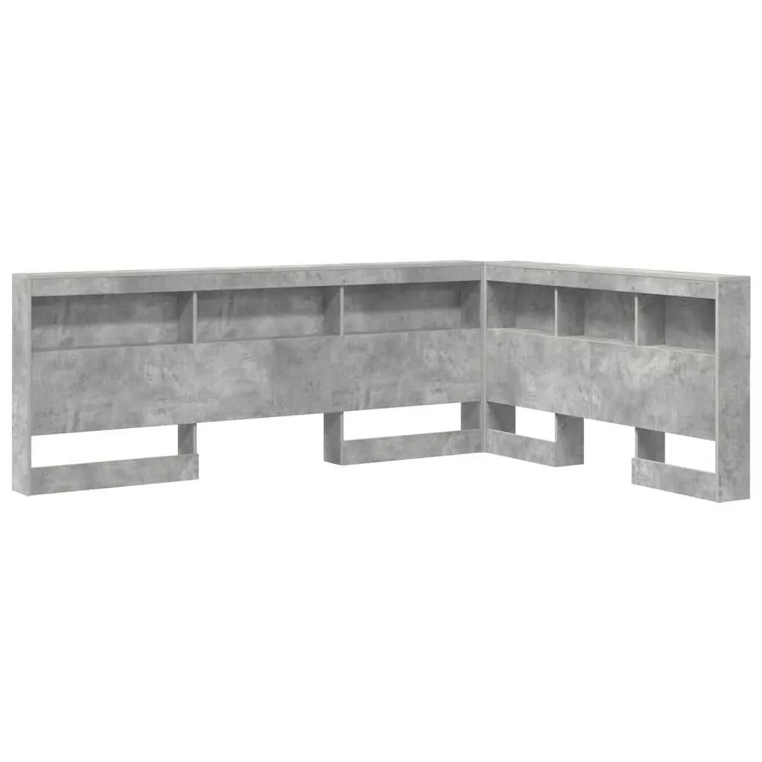 vidaXL Aufbewahrungskopfteil mit Regal Beton Grau 135 cm Holzwerkstoff 3335552