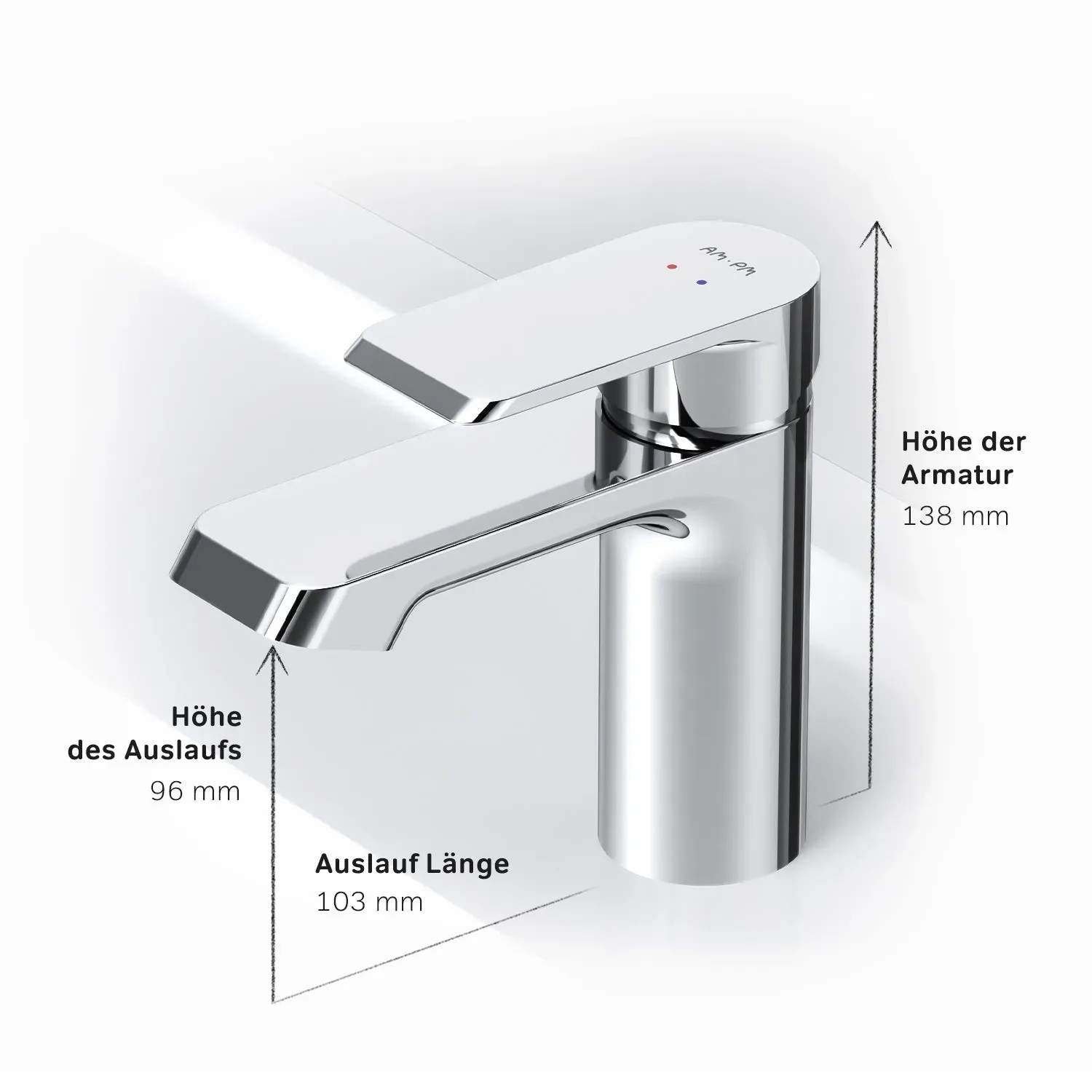 AM.PM Einhebel-Waschtischarmatur Flash Wasserhahn Bad aus Messing 