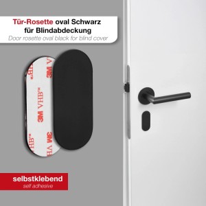SOTECH Selbstklebende Tür Rosetten Oval Blindrosette Edelstahl Schwarz