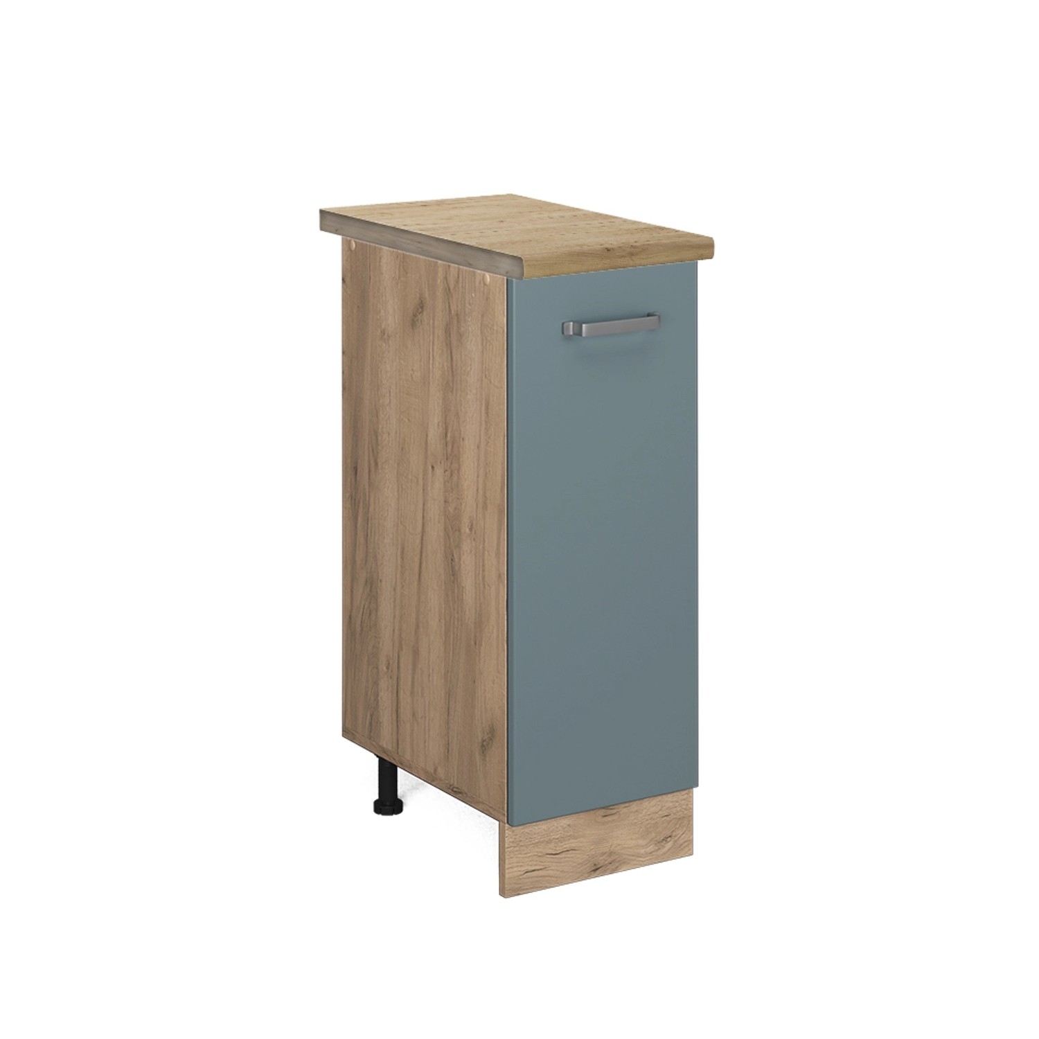 Vicco Apothekerschrank R-Line Blau-Grau/Goldkraft Eiche 30 cm AP Eiche