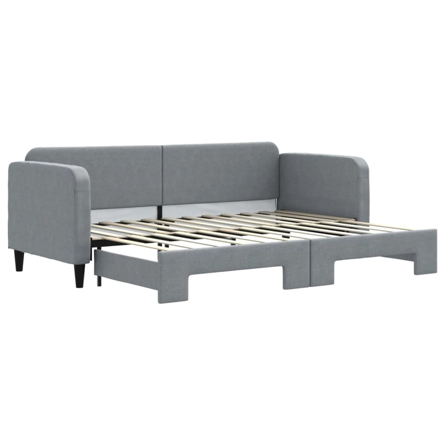 vidaXL Tagesbett Ausziehbar Hellgrau 80x200 cm Stoff1898356