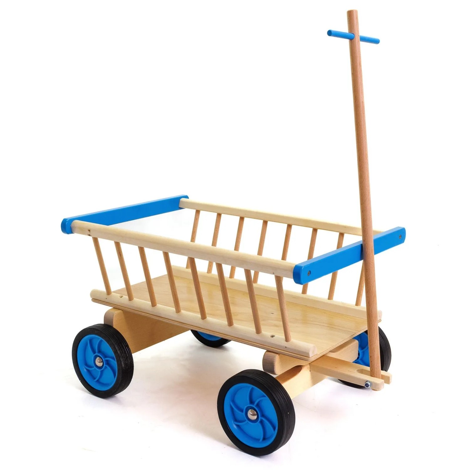 HolzFee Handwagen Hawa 50-1-B  für Kinder Leiterwagen 50 cm Lackiert Spielzeugwagen Räder Blau