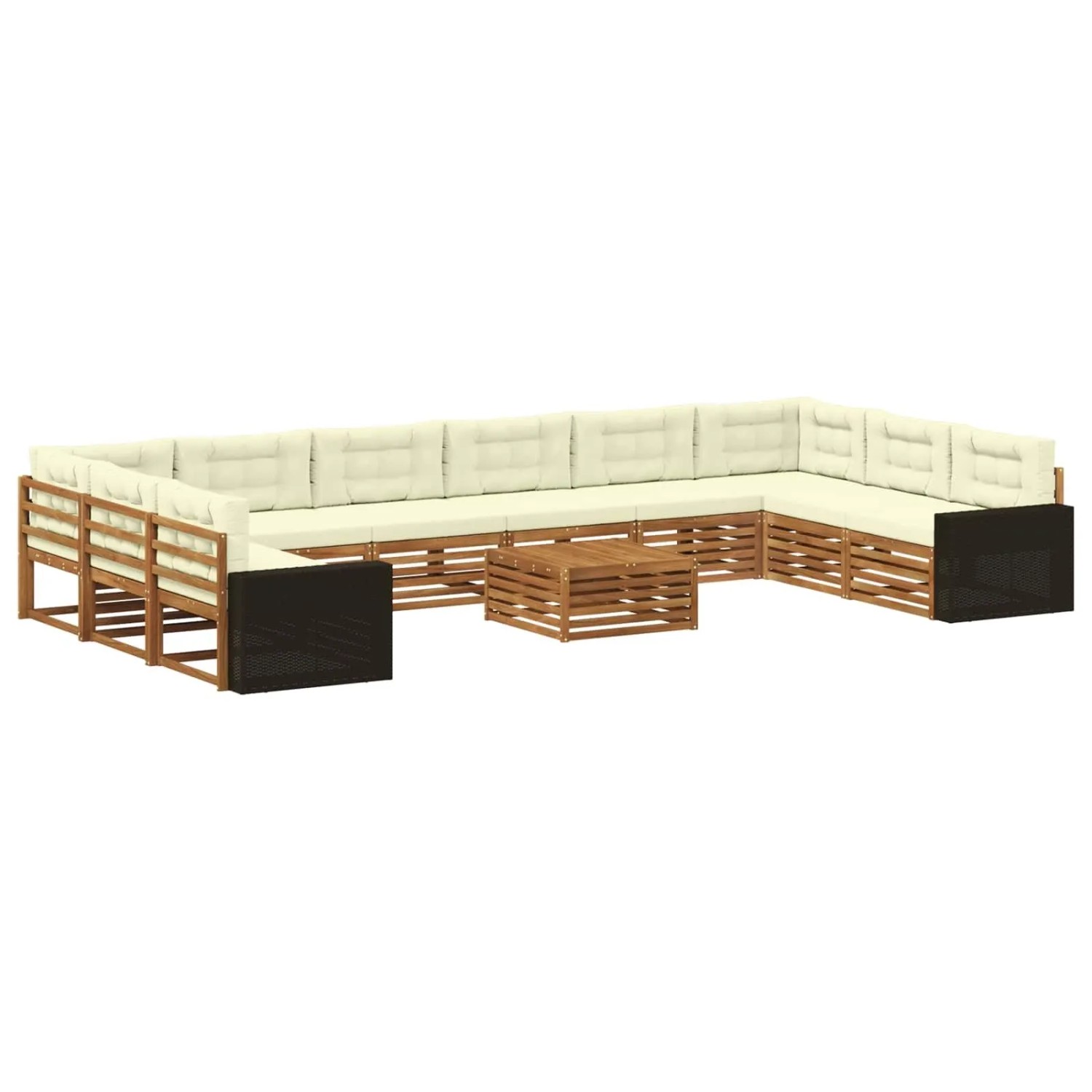 vidaXL Sofagarnituren mit Kissen 11 Stk Massivholz Akazie 3383933