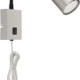 Wandlampe Robby, 1-flammig, Nickel matt, mit Flexarm und Schalter. Ideal als Leselampe.