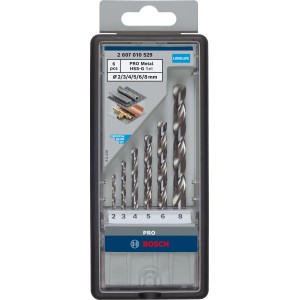 Bosch Spiralbohrer-Set HSS-G, 6-teilig, für präzises Bohren in Metall und Stahl.