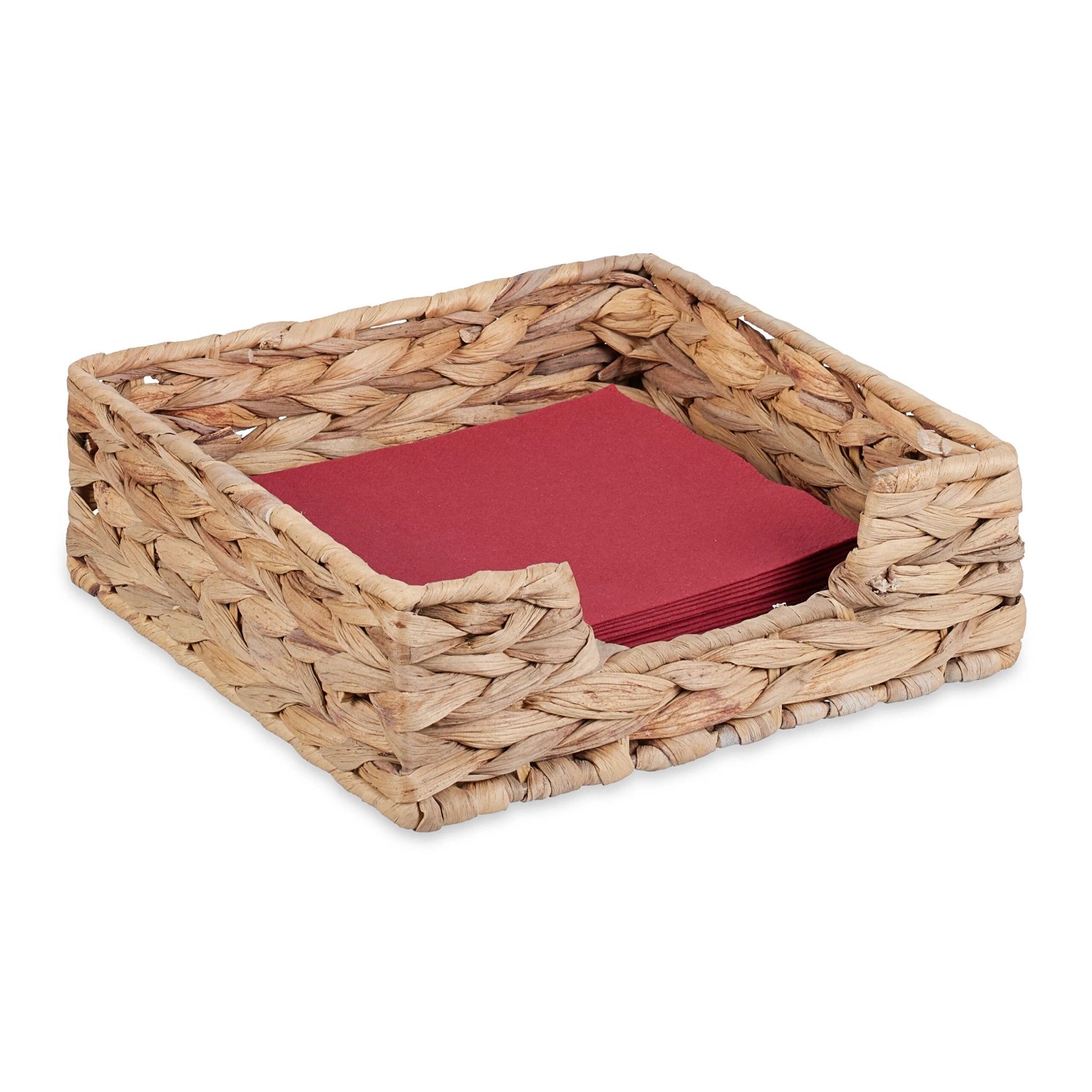 Relaxdays Serviettenhalter Wasserhyazinthe Stahl Natur Stabil 7,5 cm x 23 cm x 23 cm 270 g