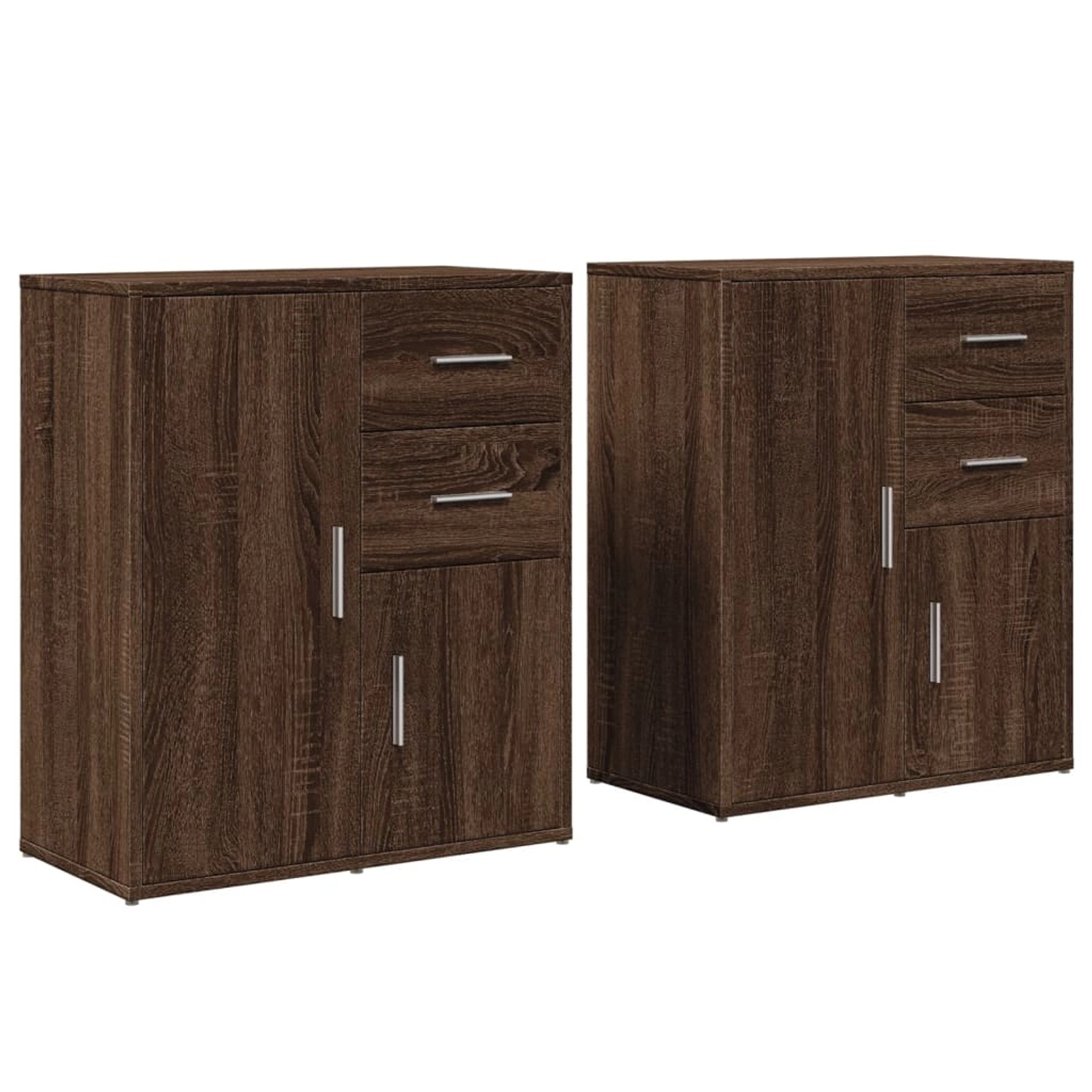 vidaXL Sideboards 2 Stk Braun Eichen-Optik 60x31x70 cm Holzwerkstoff 327656 günstig online kaufen