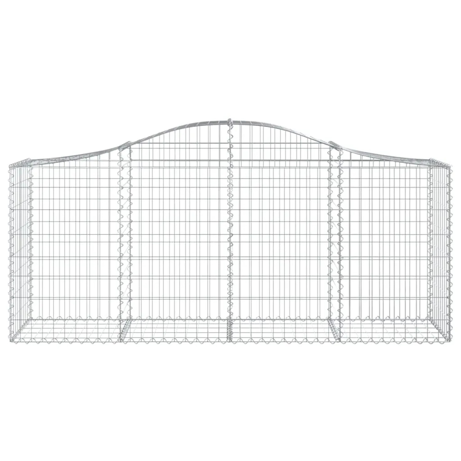 Silberne vidaXL Gabionen mit Hochbogen, 11 Stück, für Hochbeete oder als Gartendeko.