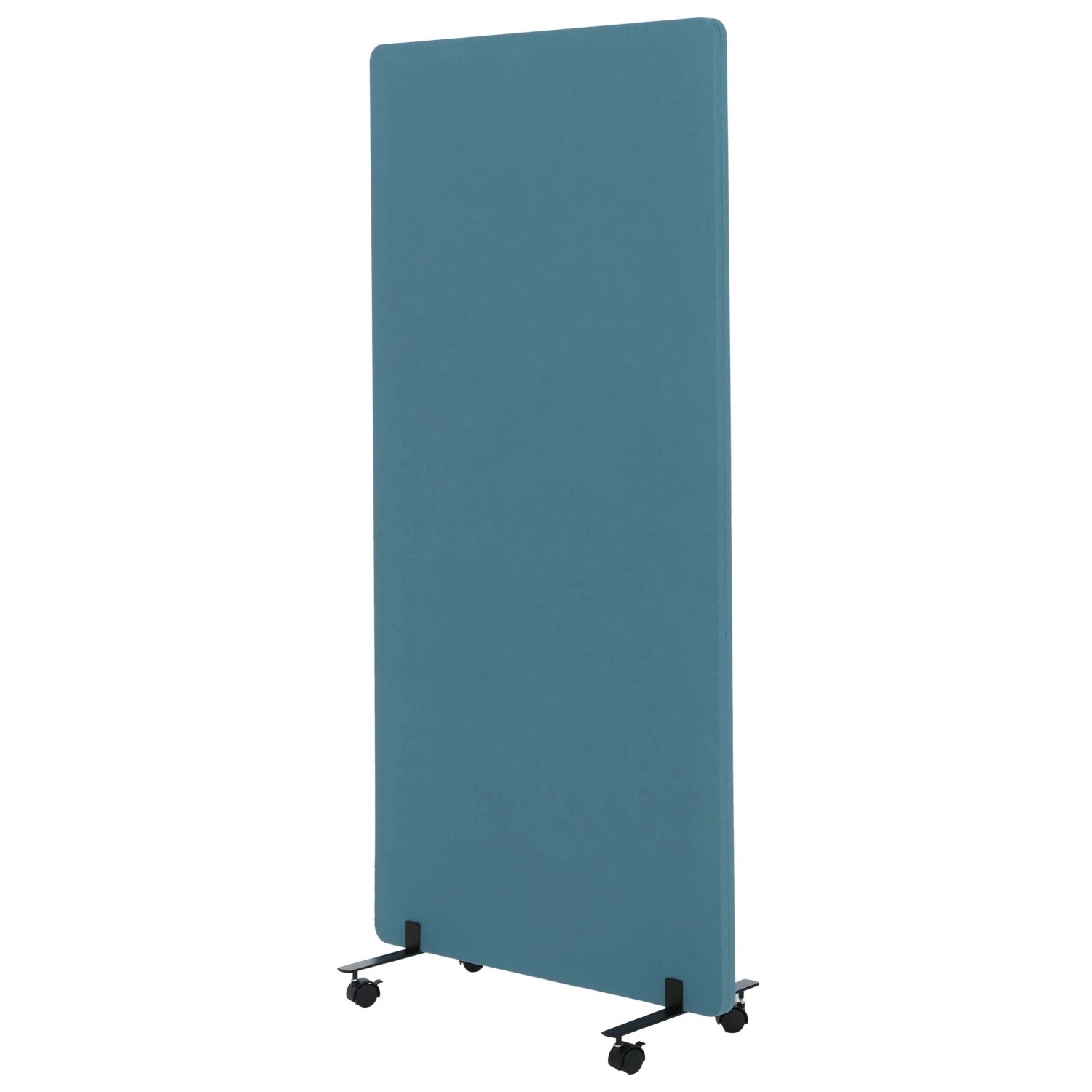 MCW Akustik-Trennwand G77 Doppelwandig Rollbar Textil 167x80cm Türkis