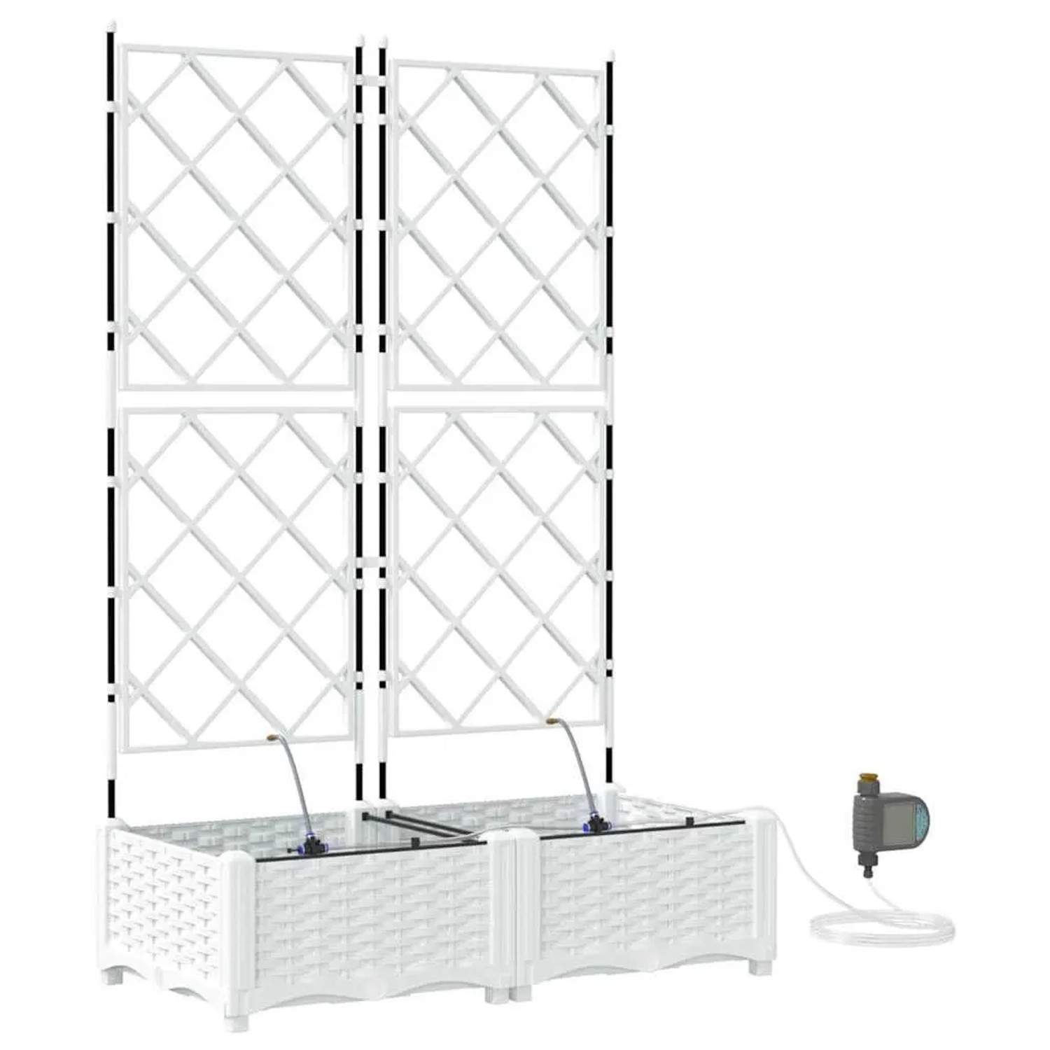 vidaXL Garten-Pflanzgefäß 2 Stk Weiß Stahl 42002918 günstig online kaufen