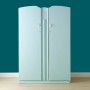 Schrank mit Rust-Oleum Kreidefarbe Eukalyptus matt gestrichen.