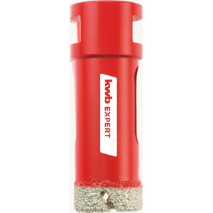 kwb Fliesenbohrer, Ø 25mm, für Winkelschleifer. Roter Bohrkopf mit Diamantbestreuung.