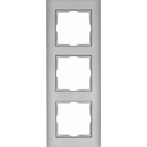 Kopp Abdeckrahmen Stahl, 3-fach, für Schalter und Taster. Stabiler Rahmen für Feuchträume.