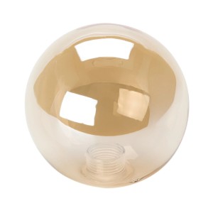 Rundes, amberfarbenes Ersatzglas für G9 Lampenschirm mit Gewinde. Ø 100 mm, Goldton, für Lampen & Leuchten.