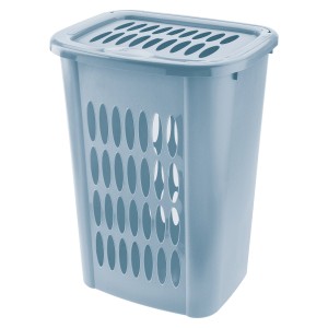 Tontarelli Wäschebox Cover Line, 55 l, Nordic Blue, aus Kunststoff mit Luftlöchern.